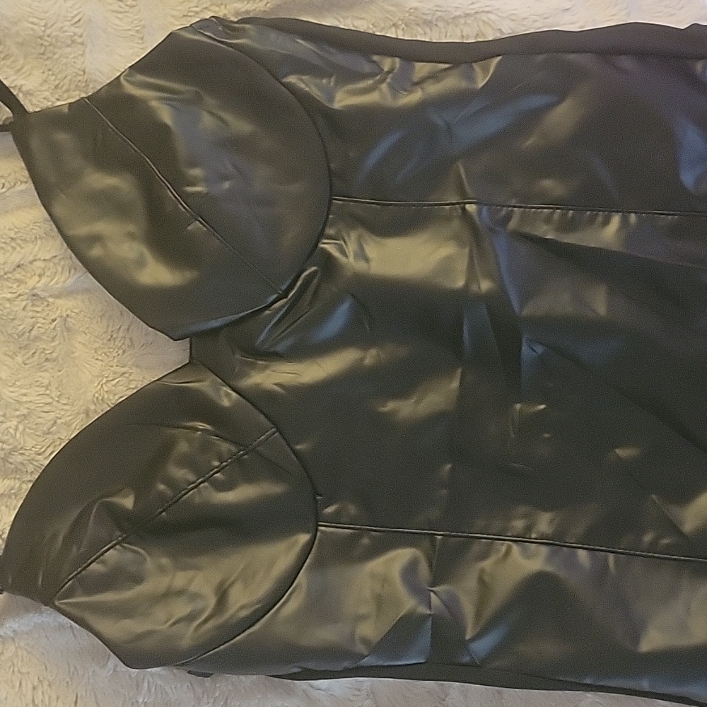 MICAS NWT Faux leather bodysuit